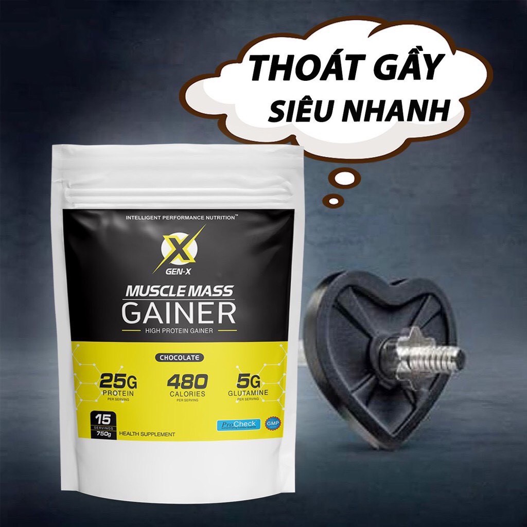 Tặng Shaker - COMBO 2 túi Sữa Tăng Cân Tăng Cơ - Muscle Mass Gainer Gen-X
