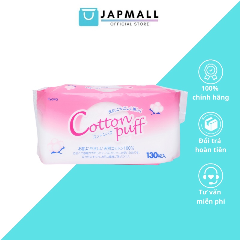 Bông Tẩy Trang Cotton Nhật Bản Puff 130 Miếng Japmall