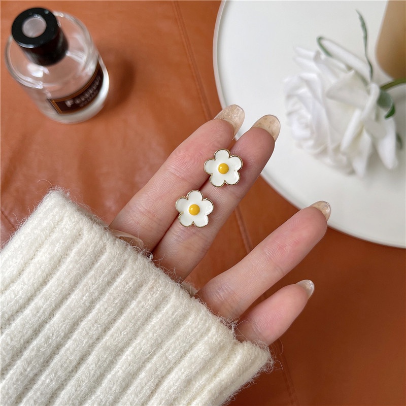 Bông Tai Bạc S925 Hình Hoa Cúc Nhỏ Đơn Giản Phong Cách Hàn Quốc Cho Nữ