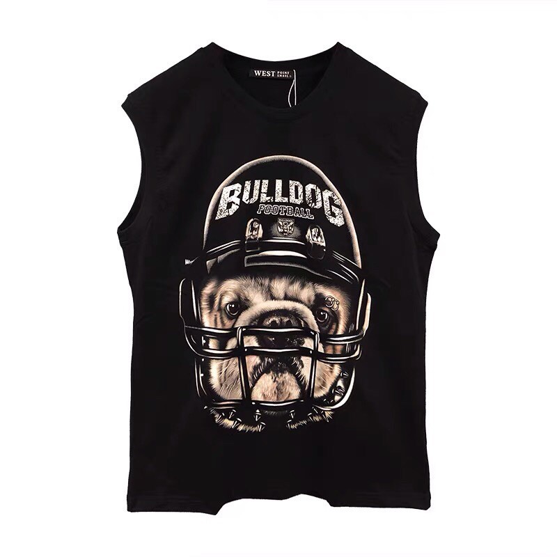 RẺ NHẤT SHOPEE áo thun nam ba lỗ bulldog football thể thao hoạ tiết 3d