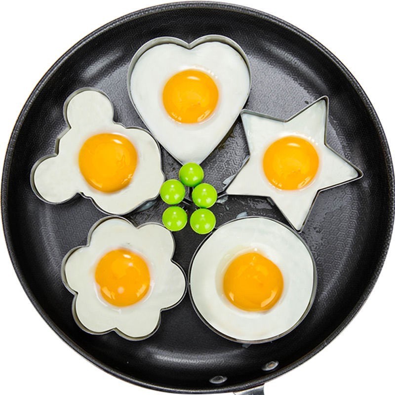 Bộ 5 Khuôn Rán Trứng Ốp La Tạo Hình Bánh Có Tay Cầm No.101217