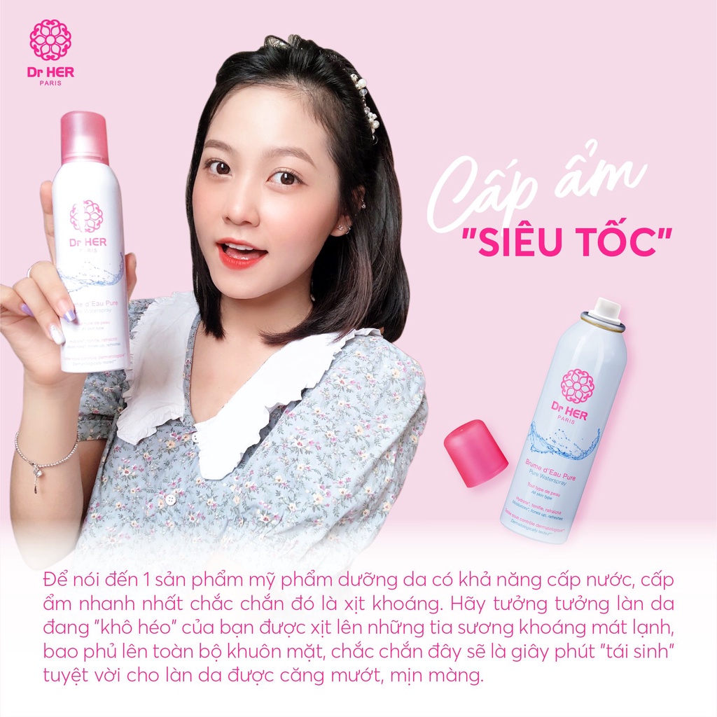 Xịt Khoáng Dưỡng Ẩm Làm Dịu Da PHÁP Dr.Her Pure Water Spray | WebRaoVat - webraovat.net.vn