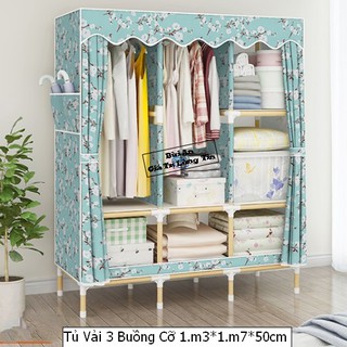 Tủ Vải Khung Gỗ Loại 1 Ván Để Đồ Gỗ
