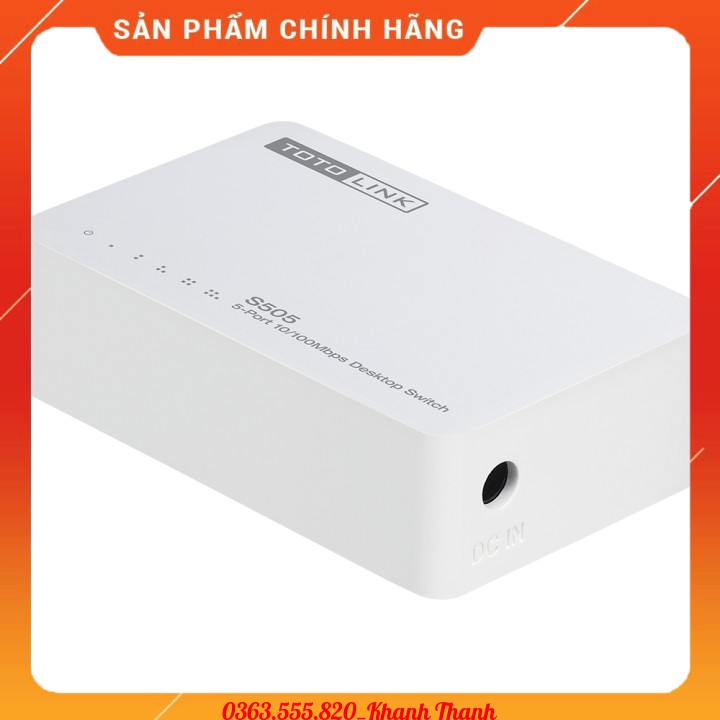 Switch TOTOLINK S505 5 port Chính hãng (100Mbps) - Bảo hành 24 tháng