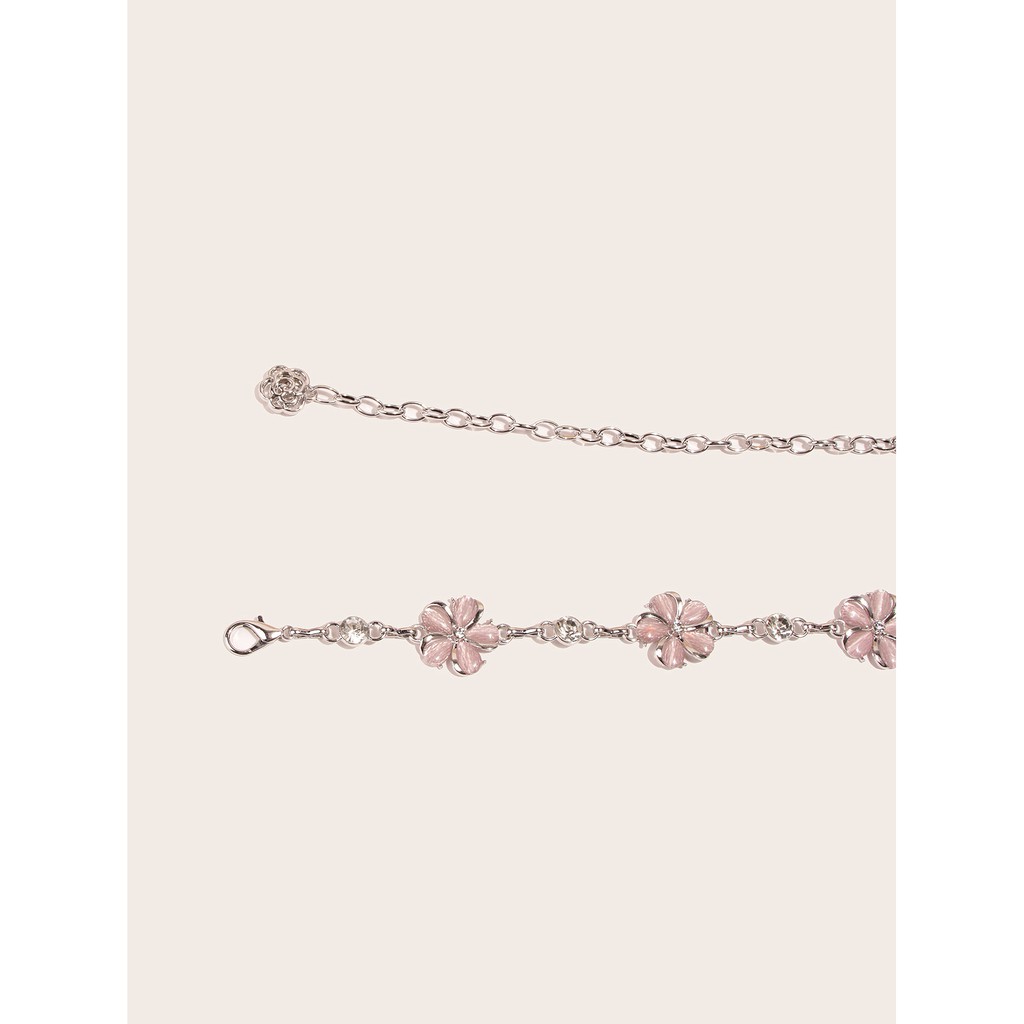 Thắt Lưng Mặt Hoa Đính Đá Pha Lê Màu Hồng/Xanh Dương/Hồng Cho Nữ