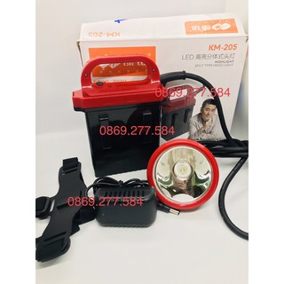 Đèn pin đội đầu siêu sáng Pin Khủng  KM205 40 giờ sáng đèn pin rời