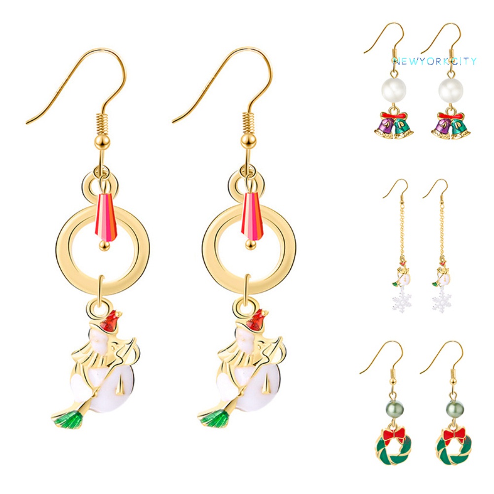 Khuyên Tai Hình Ông Già Noel Tuần Lộc Giáng Sinh Dễ Thương