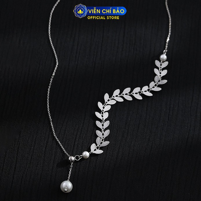 Dây chuyền bạc nữ Dương xỉ mix hạt châu chất liệu bạc 925 thời trang phụ kiện trang sức Viễn Chí Bảo D000130x