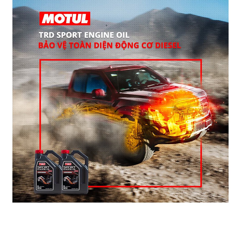 Nhớt Xe Hơi Động Cơ Dầu Motul TRD Sport Engine Diesel 5W40 Bình 4 Lít