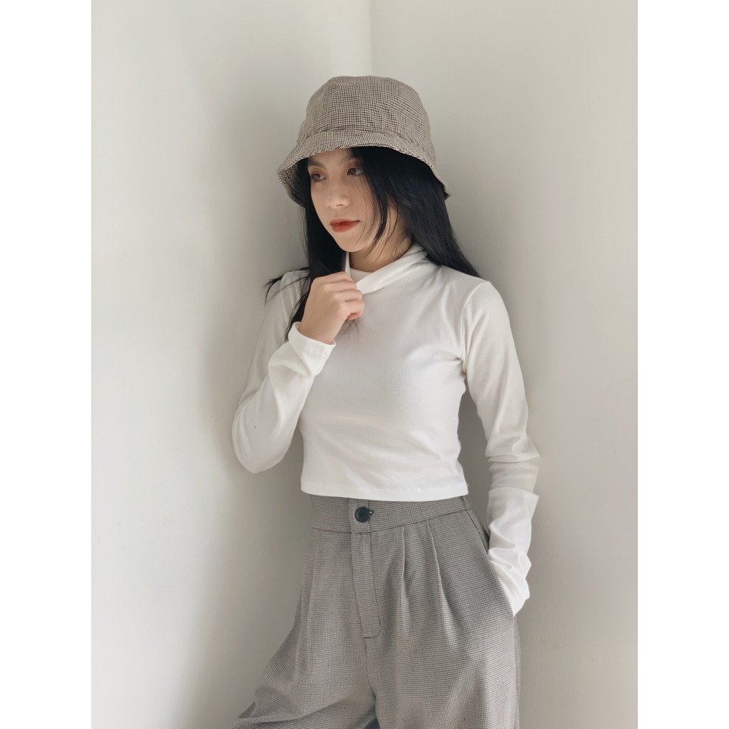 áo thun gân trơn cổ 3 phân TKP115 LOLLIE STUDIO