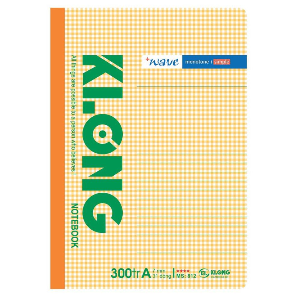 Vở kẻ ngang Klong Wave - 300 trang; MS 812 - sỉ ib