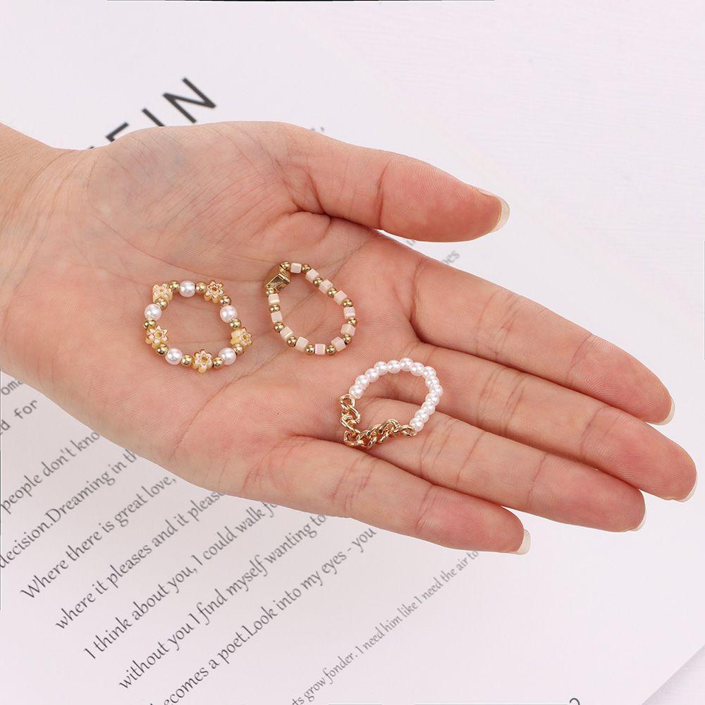 Set 3 Nhẫn Đeo Tay Nhiều Màu Sắc Thời Trang Sành Điệu Cho Nữ