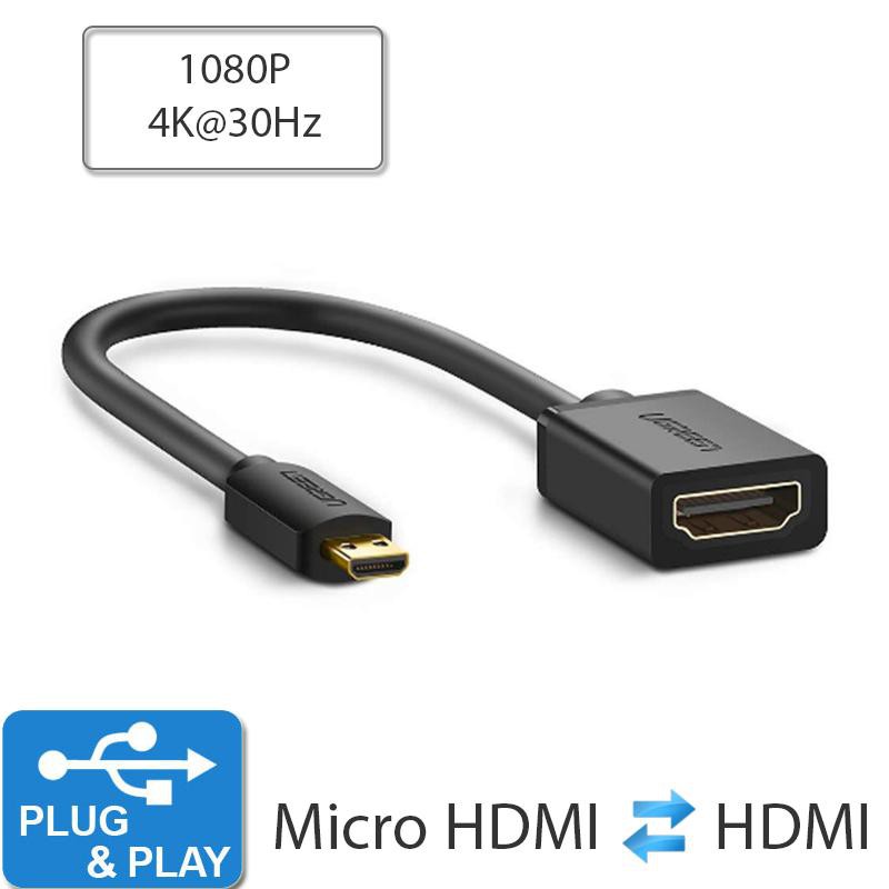 Cáp chuyển Micro HDMI sang HDMI 4K Ugreen HD149 20134 10553 Chính hãng