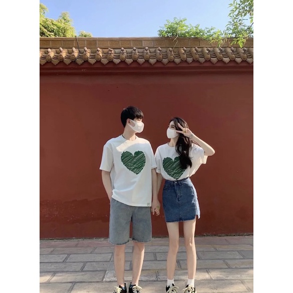 Áo phông đôi Trái tim xanh Neocouple