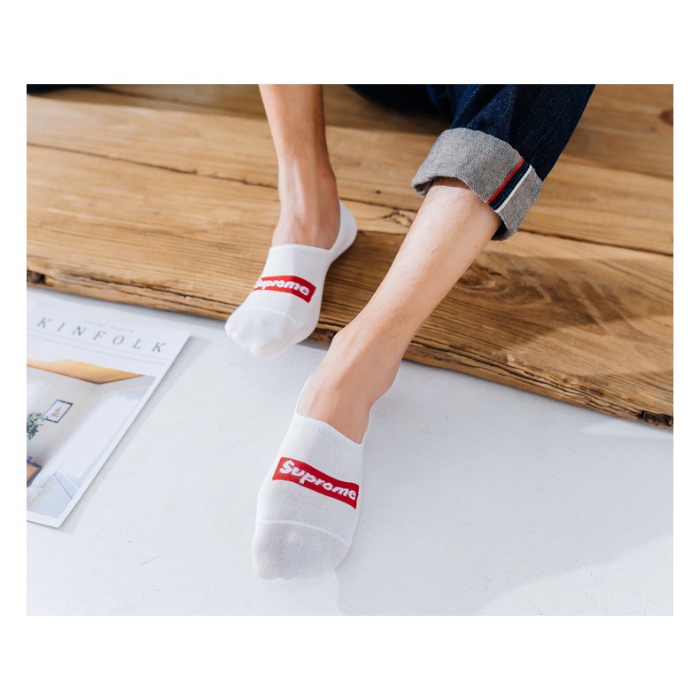 Set 5 Tất lười nam chống trượt Combo 5 Vớ ẩn nam Màu trơn Cotton