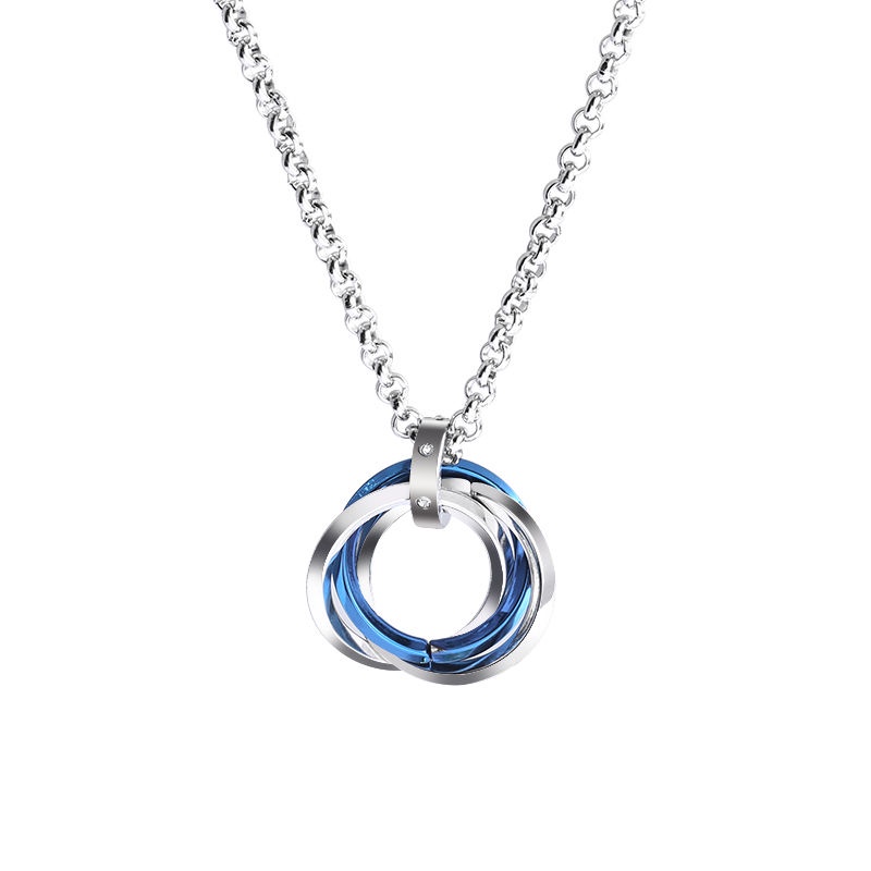 Vòng cổ Mặt Hình Học Bằng Thép Titan Phong Cách Hip hop Thời Trang Cho Nam 2021