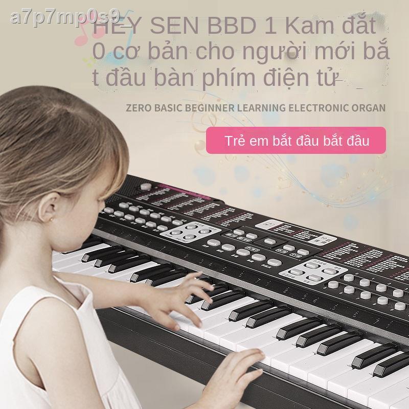 ﹉Đàn piano bàn phím điện tử 61 phím đa chức năng có thể chơi được cho trẻ em mới bắt đầu đồ chơi âm nhạc từ 3-6-12 tuổi