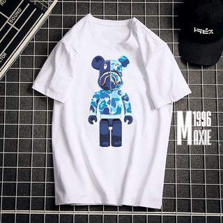 Áo Thun Tay Ngắn Cổ Tròn Màu Trắng Mẫu Be@rbrick và Kaws - Maxie 1996 Local Brand