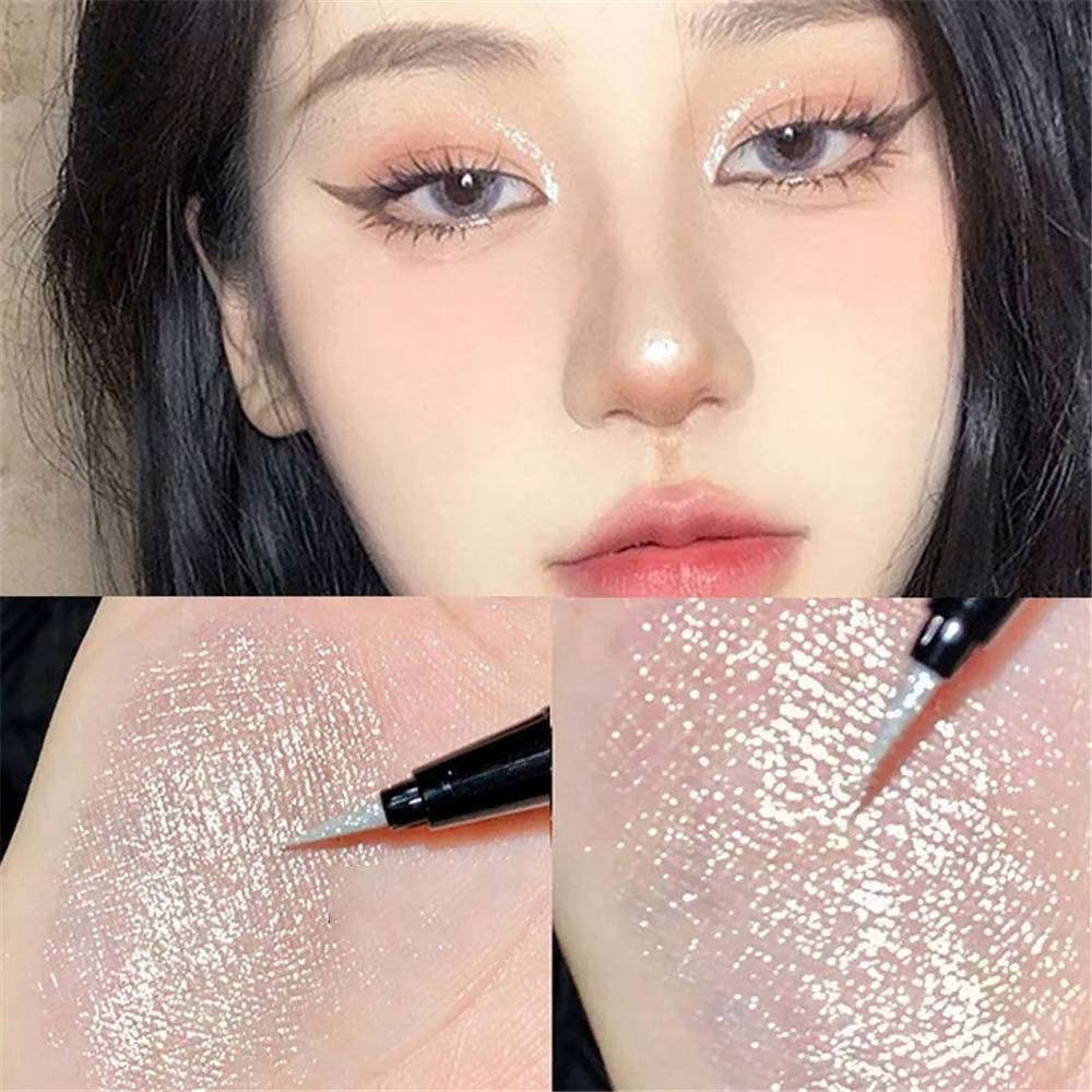 Bút Kẻ Mắt Dạng Lỏng Màu Trắng Ánh Ngọc Trai Chống Thấm Nước