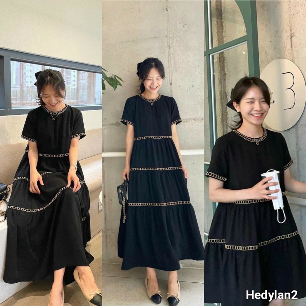 Váy Bầu Thời trang thiết kế dáng suông với đường viền nổi bật cho mẹ bầu xinh xắn mặc đi làm đi chơi V345