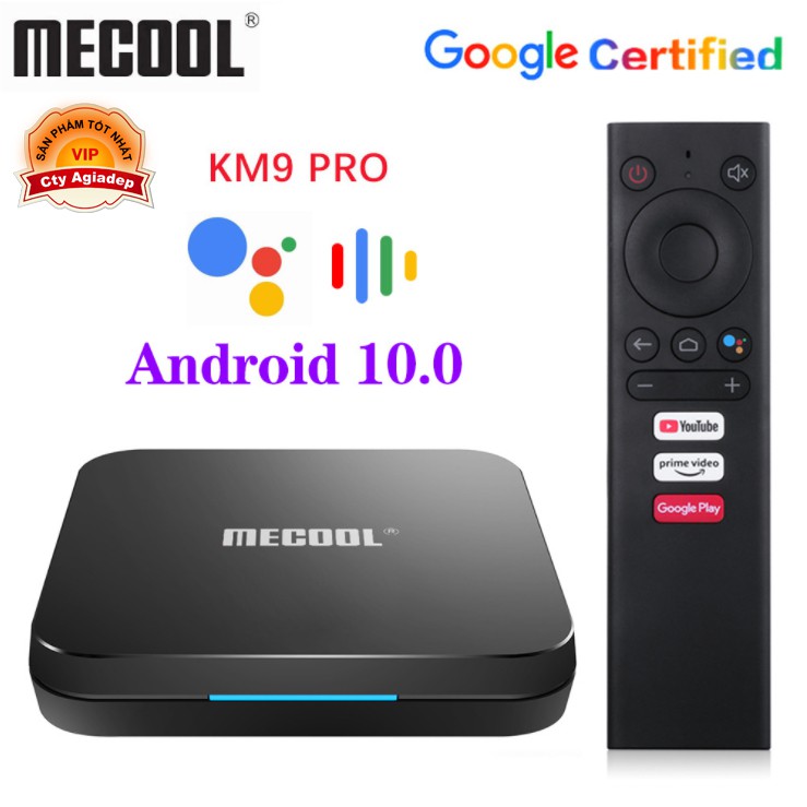 Tvbox Android 10 điều khiển giọng nói Google Voice Assistant bản quyền SmartTV MECOOL9