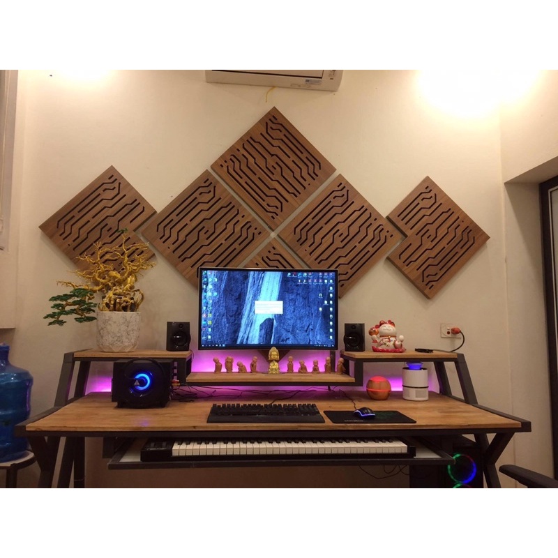 Tấm gỗ tiêu âm treo tường Tấm gỗ tiêu âm treo tường Kt 60x60x6cm Aucostic Panel