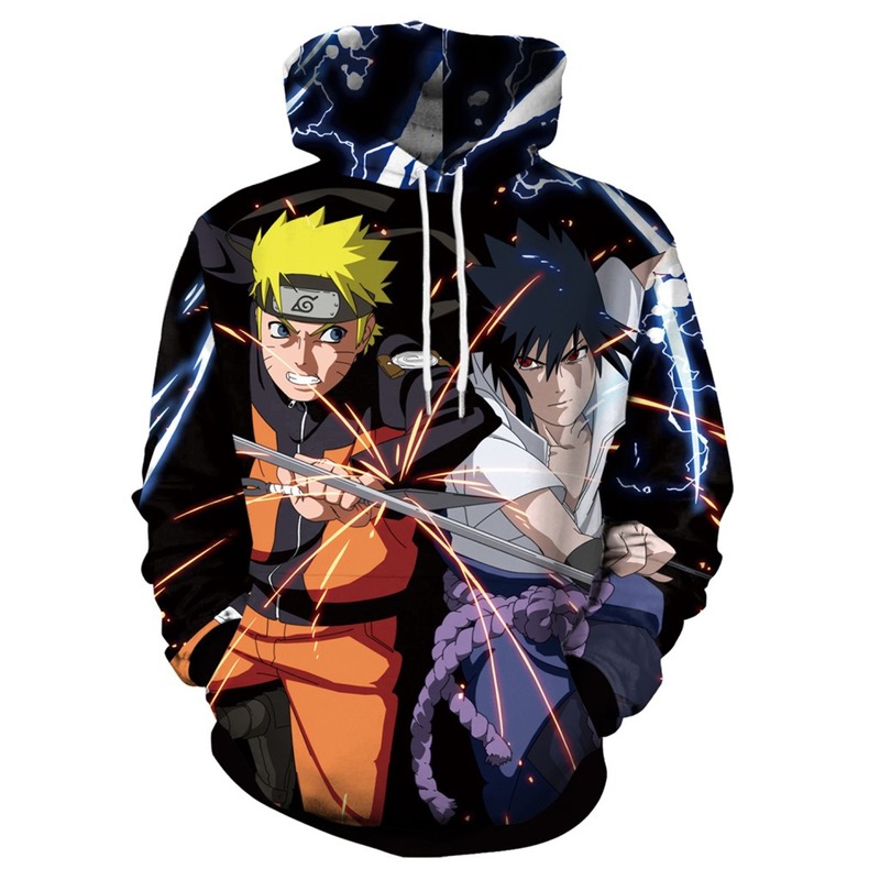 "Cosplay Naruto Sasuke quần áo công nghệ số 3D In kĩ thuật số áo phao đầy áo trùm áo vét áo khoác vợ chồng câu lạc bộ Nhật Bản Anime Naruto."