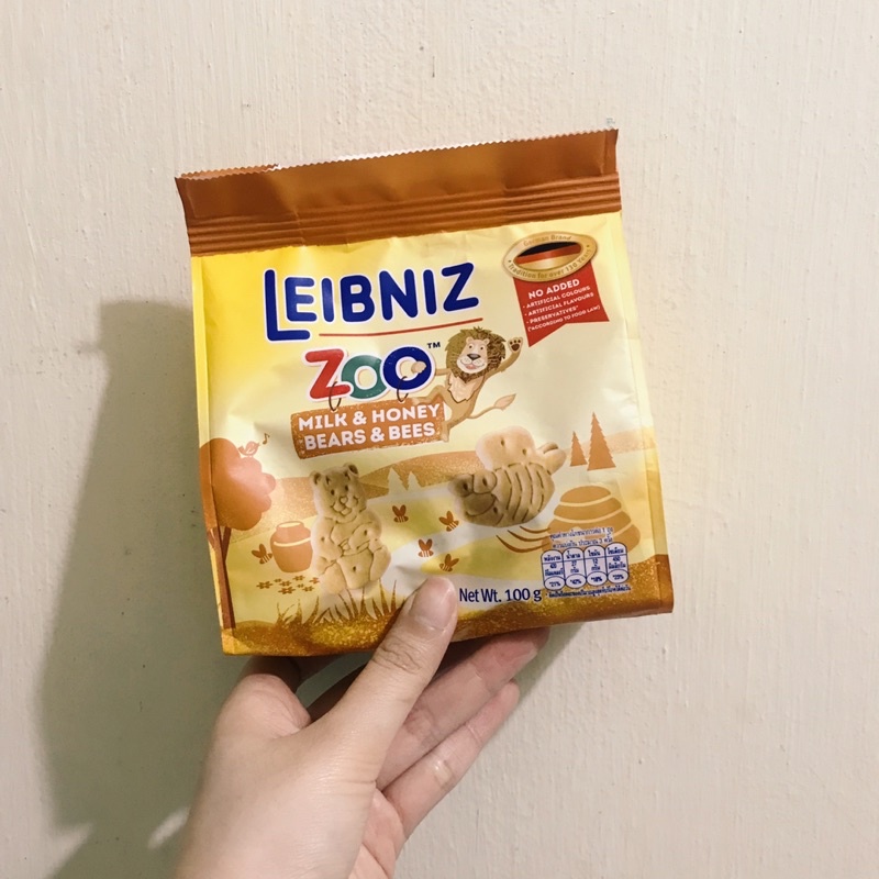 Bánh quy hình thú sữa và mật ong Leibniz Zoo gói 100g