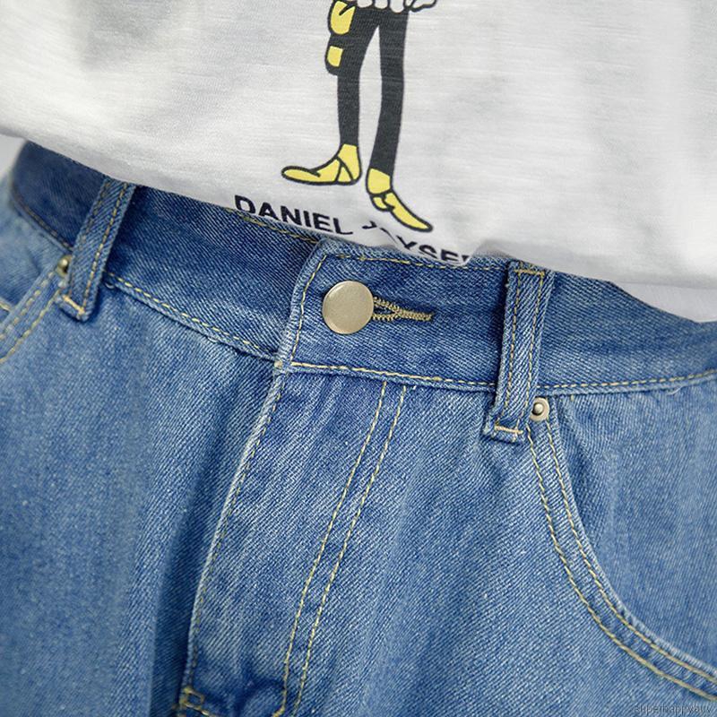 Quần short jean nữ lưng cao ống rộng