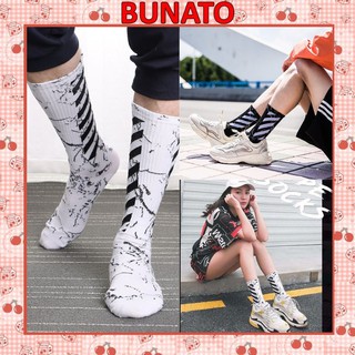 Tất Off White Cao Cổ Tia Điện Cực Hot T1 Cực Chất