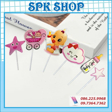 [FREESHIP❤️] Set cắm giấy em bé - Bình sữa - Trang trí bánh sinh nhât bánh kem - SPK Shop