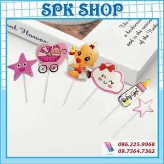 Set cắm giấy em bé - Bình sữa - Trang trí bánh sinh nhât bánh kem - SPK Shop