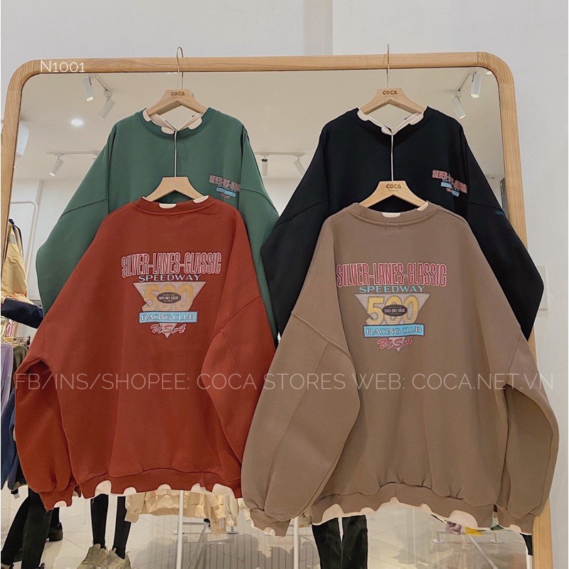 Nỉ sweater nỉ bông 500 - Hàng QC