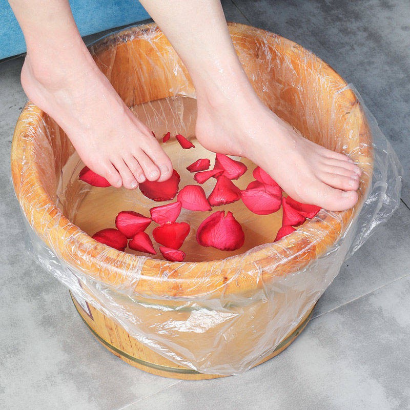 Tủ chân dùng một lần Tắm chân dày Nhiệt độ cao Tắm Túi nhựa Thùng gỗ Túi giặt chân Túi xô