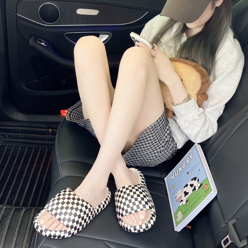 Dép Bánh Mỳ NAM và NỮ Độn Đế Quai ngang 2022 ô vuông caro đi chơi , đi biển, du lịch siêu rẻ_sẵn hàng MẪU MỚI 2022