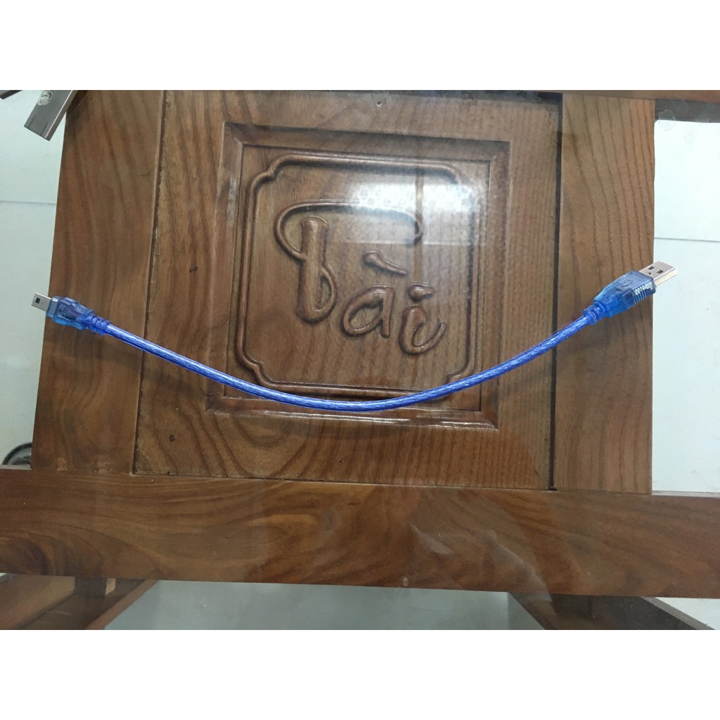 Dây cáp USB to Mini USB độ dài 30cm có lớp trống nhiễu.