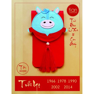 TÚI ĐEO LÌ XÌ  HANDMADE 12 CON GIÁP: NGỌ