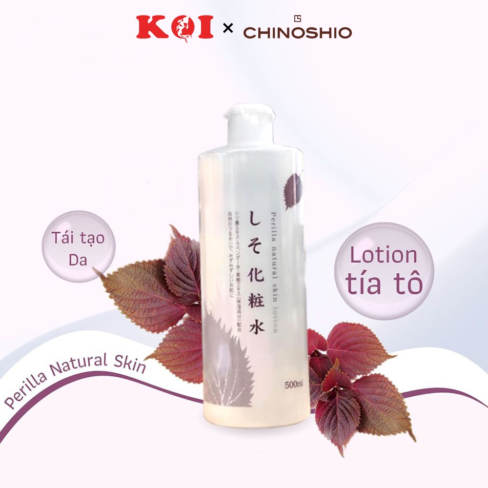 Nước hoa hồng chiết xuất lá tía tô Chinoshio Dokudami Perilla Natural Skin Lotion 500ml