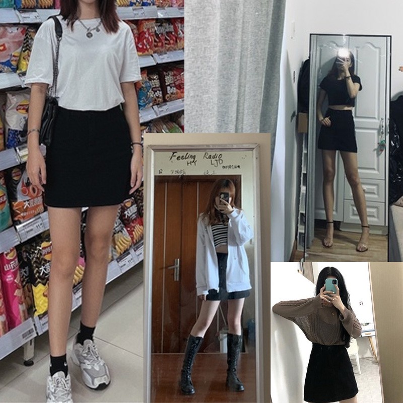 Cocory vn Chân Váy Jean Chữ A Phong Cách Hàn Quốc Xinh Xắn Cho Nữ