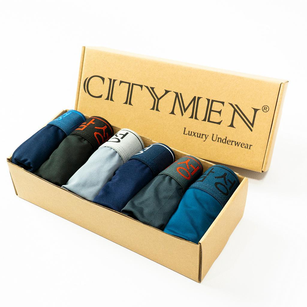Hộp 6 Quần Lót Nam lưng Hàn Quốc hiệu CITYMEN vải thun lạnh co giãn 4 chiều cao cấp, sịp nam - LMSP-HANAL