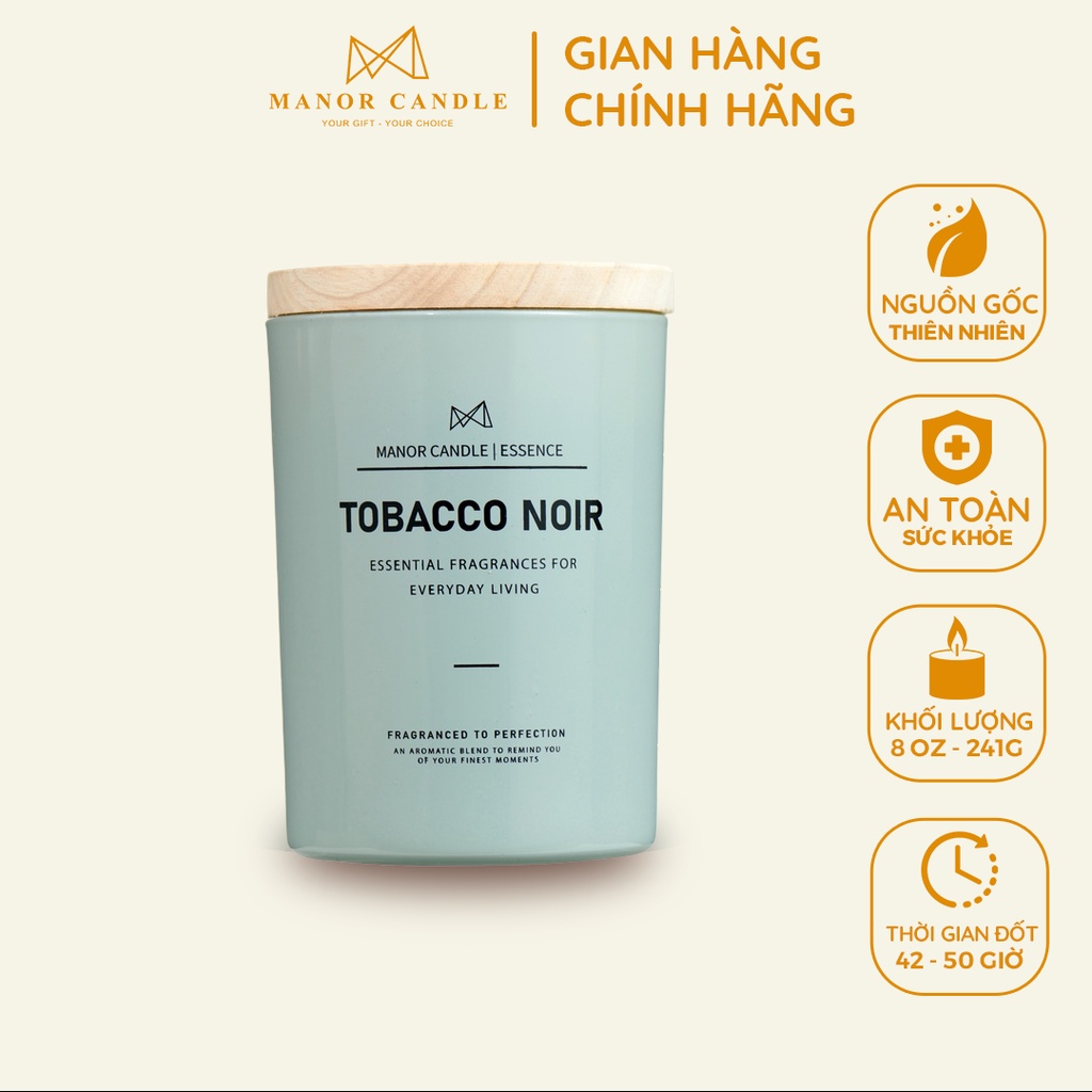 Nến Thơm Tobaco Noir Size 8 OZ Hương Nồng Nàn Quyến Rũ - Chính Hãng Manor Candle