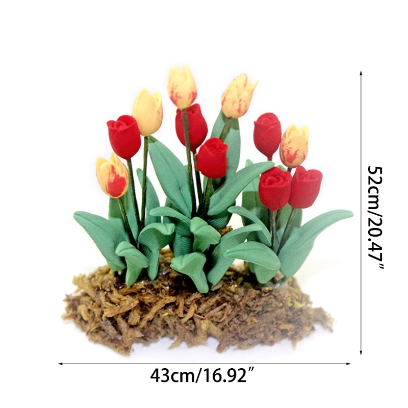 Mô Hình Hoa Tulip Trang Trí Nhà Búp Bê
