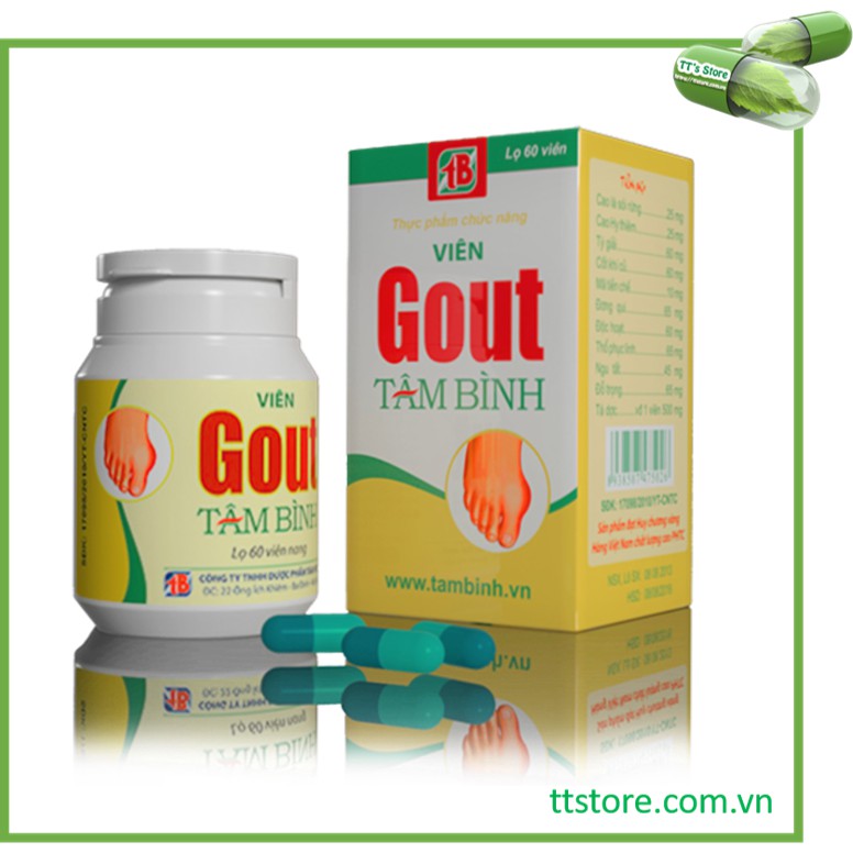 Viên Gout Tâm Bình (Hộp 60 viên) - Gút, acid uric