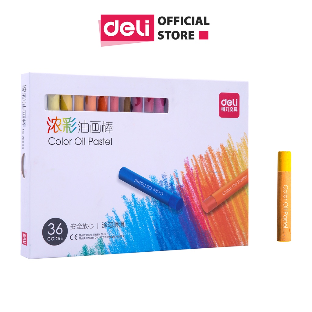 Bút sáp dầu chuyên nghiệp Deli - 24/36/48 màu - Chất liệu an toàn, màu đều, mịn - Cho học sinh, họa sĩ chuyên, sơn dầu