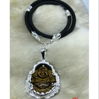 💥💥💥SIÊU RẺ Dây da bọc bạc 4 đốt mặt phật Di lặc may mắn