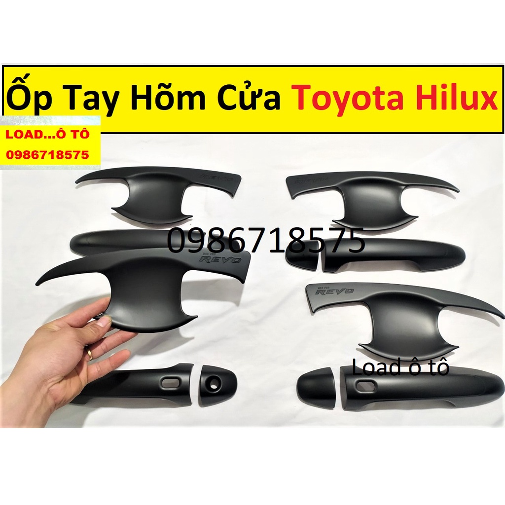 Bộ Ốp Viền Đèn, Tay Hõm Cửa, Nắp Xăng Toyota Hilux 2022-2021 Hàng Nhựa Đen Cao Cấp