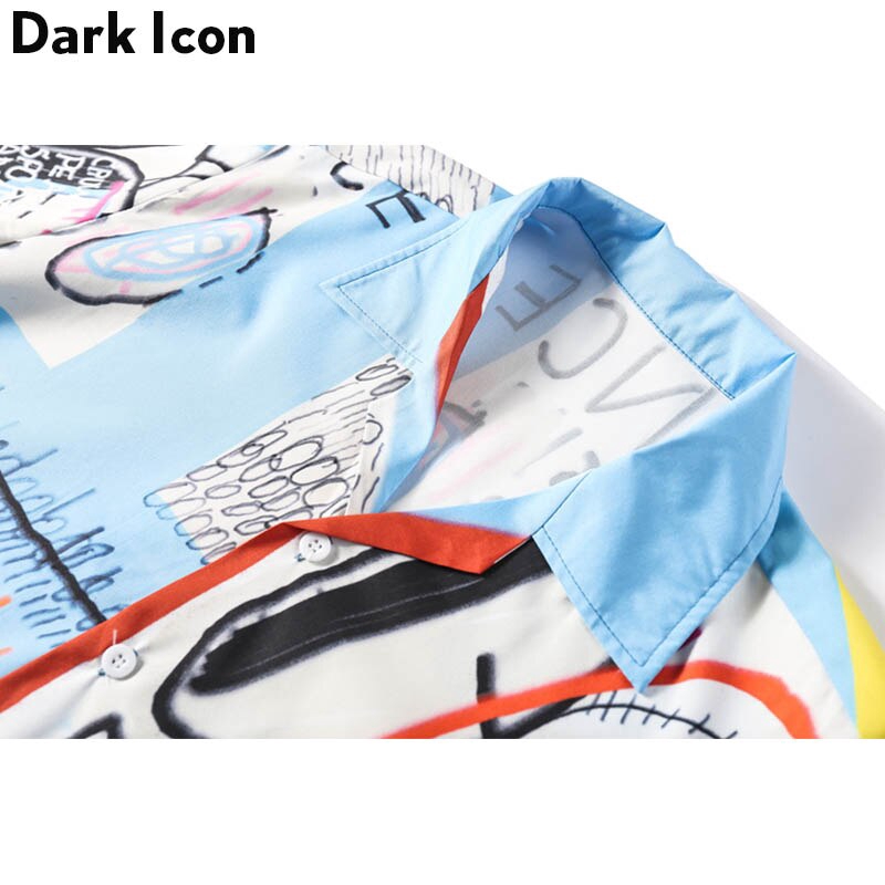 Áo sơ mi nam ngắn tay họa tiết Graffiti thời trang | BigBuy360 - bigbuy360.vn