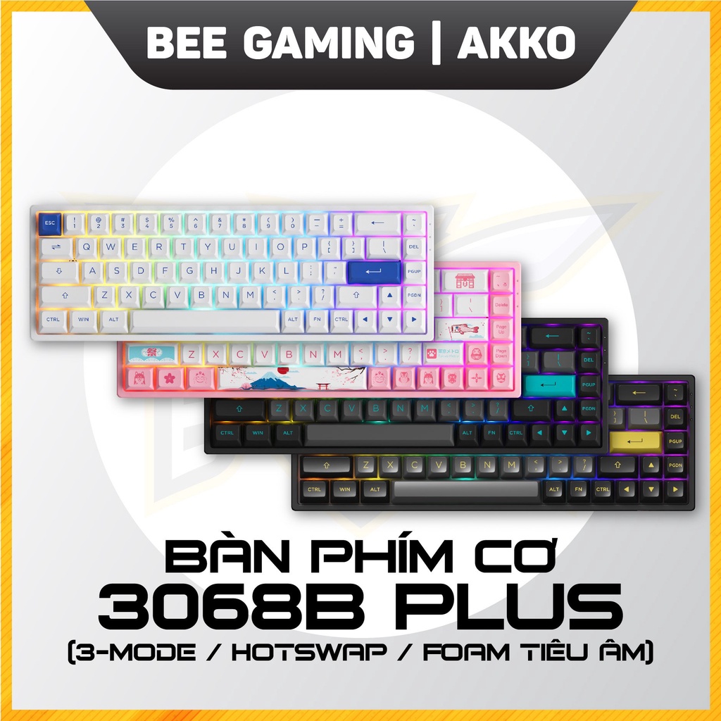 Bàn phím cơ không dây AKKO 3068B Multi-modes Plus - Hàng chính hãng