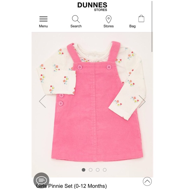 Yếm Váy Bé Gái Hoa Lá Pink Dunnes