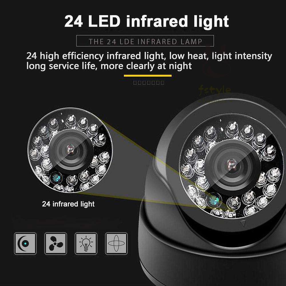 Camera an ninh 24 bóng LED IR AHD HD 720P 1080P 1.0MP 2.0MP màu đen | BigBuy360 - bigbuy360.vn